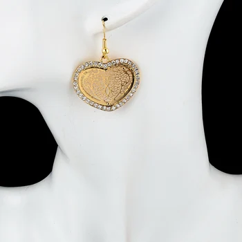 Szelam 2017 Cerc de Cristal Inima Mare Picătură Cercel Pentru Femei Epocă de Aur Platd Legăna Cercei Moda Bijuterii Bijoux SER140390
