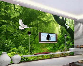 Tapet pentru pereți Pădure Verde Copac Mare Fond Murale 3D Camera de zi Dormitor Decorative Murale 3D Tapet Beibehang