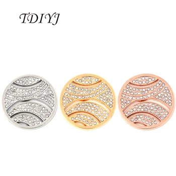 TDIYJ Frumos de Tenis Forma 25mm Minge Monede Disc Mare cu Cristale pentru Monede Colier, ca Femei, Cadouri Bijuterii 6Pcs/lot