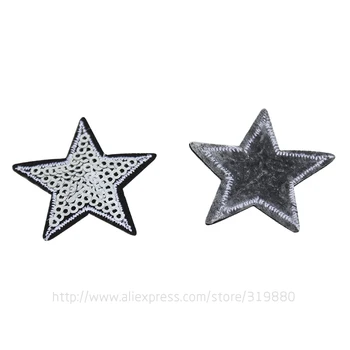 TIANXINYUE 20 buc argintiu Star plasture Ecusoane Brodate Fier Pe Patch-uri Pentru Îmbrăcăminte Motiv Aplicatiile Autocolant Pentru Haine