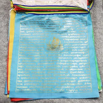 Tibet Stralucitoare Cuvinte de Aur 21 de Tara Scriptură Budistă Steaguri Delicate de Imprimare de Mătase Colorată Steaguri de Rugăciune cu 4 Culori de Pavilion