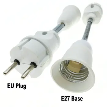 Titularul de lampă Convertoare de 360 de Grade Flexibil E27 UE Plug Extins Lampa de Bază