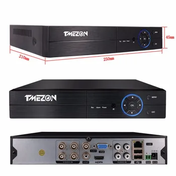 Tmezon HD AHD 4 CANALE 1080P DVR Kit 4buc 2.0 MP 1080P Bullet Camera de Supraveghere CCTV Sistem în aer liber, Vedere la Distanță, Prin Telefon