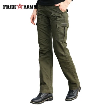 Toamna Brand pentru Femei Pantaloni Verde de Armata Buzunare Pantaloni Casual Dreaptă Femei Pantaloni Femei Pantaloni Plus Dimensiune Îmbrăcăminte pentru Femei