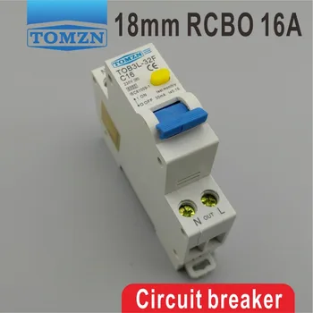TOB3L-32F 18MM RCBO 16A 1P+N 6KA curent Rezidual întrerupător de Circuit cu peste curentă și protecție de Scurgere