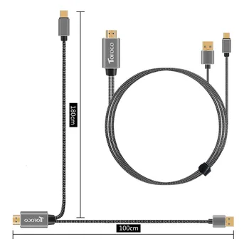 TOFOCO C USB la HDMI 4K Cablu Adaptor (Thunderbolt 3 Compatibil) Pentru huawei mate 10 pro/macBook pro 2017/Samsung S8/dell XPS13