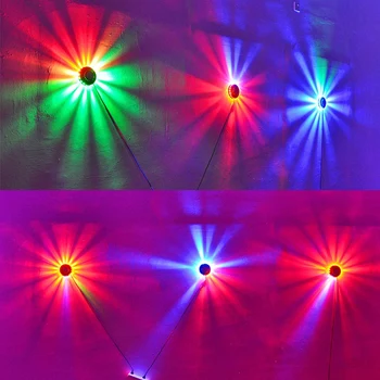 TRANSCTEGO Mini Laser Disco Lumina de Scena 48 De Led-uri RGB Proiector Iluminat de Floarea-soarelui Bar DJ Fundal Sonor Lumini de Perete de Partid Lampa