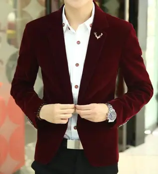 Transport gratuit 2018 Barbati brand blazer jacheta new sosire vânzare fierbinte promovarea Masculin fabrica de îmbrăcăminte blazer masculino catifea rosie