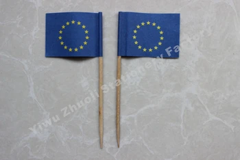 Transport gratuit Drapelul UE Scobitoare Pavilionul 3.5X2.5CM 300pcs/sac Steag al Uniunii Europene