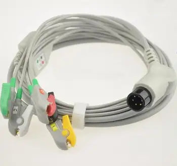 Transport gratuit Generic AAMI 6 Pini dintr-O bucata 5 Duce ECG Monitor Cablu Clipuri Pentru Monitor Mindray PM7000/8000/9000 Goform IEC TPU