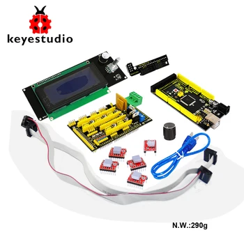 Transport gratuit! Keyestudio 3 D Printer Kit RAMPE 1.4 + Mega 2560 + 5x A4988 motor driver + LCD 2004 Cotroller