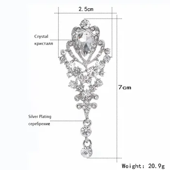 TREAZY de Lux de Nunta de Cristal Cercei Lungi pentru Femei de Culoare Argintie Femme Picătură Legăna Cercei de Mireasa Nunta Bijuterii Accesorii