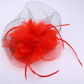 U7 Păr Accesorii Femei, Bijuterii Stil European Voal, Pene Fascinator Negru Petrecere De Nunta Pălărie Mireasa Pălării F302
