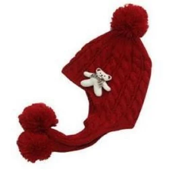 Ursul lână de tricotat pentru Copii capac Copil Băiat pălării Beanie Fete pălărie de iarnă urechea Copii Găleată Pălărie Bebes Copil Capac Bonet