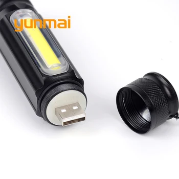 USB 5000lm Lanterna cu Magnet Cob+CREE XML T6 la Îndemână Lanterna LED Reîncărcabilă Lanterna Flash de Lumină de Buzunar LED Lampa Zoom