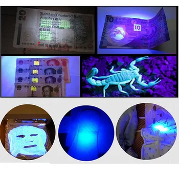 Uv Lanterna Led-uri Lampa de 395nm Ultraviolete Lampa Flash de Culoare Violet Linternas Lampă Lanternă Reîncărcabilă Linterna +Baterie 18650 501
