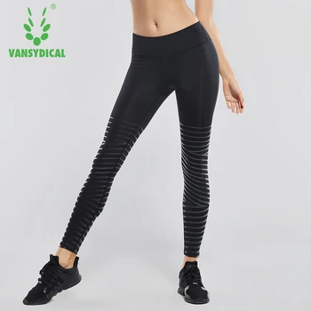 Vansydical 2018 Femei Dresuri Imprimate Pantaloni De Yoga Dungi Dans Jambiere De Compresie Funcționare Dresuri Respirabil Sală De Fitness, Pantaloni