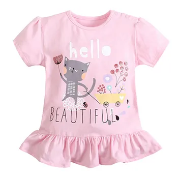 Vara fetita topuri teuri,imprimate desene animate drăguț girafa ,bumbac copii T shirt,Nou stil de îmbrăcăminte (1-6 ani)
