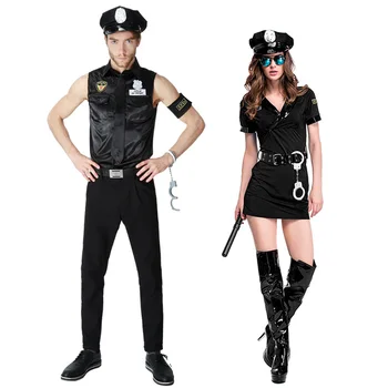 VASHEJIANG Sexy Cupluri de Poliție Costume Sexy Fierbinte uniforma pentru bărbați și femei Etapă de Joc Bar de Poliție Costum pentru Halloween