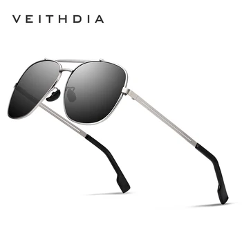 VEITHDIA Brand din Oțel Inoxidabil ochelari de Soare Polarizat UV400 pentru Bărbați Piața de Epocă Ochelari de Soare Ochelari de sex Masculin Accesorii Pentru Barbati 2493