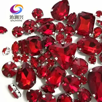 Vinde în pierdere!! 68pcs/pachet mix Rosu formă de sticlă de înaltă calitate de cristal material coase pe gheara pietre,diy/Îmbrăcăminte dotari