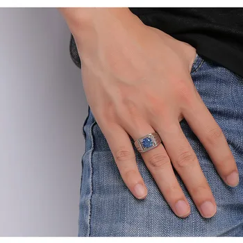 Vnox Exclusive Inele de Nunta pentru Femei Albastru CZ Zirconia Inel de Piatră Bijuterii
