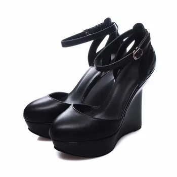 WETKISS Nou Design Ciudat Tocuri Pompe Femeie Autentice din Piele de Curea Glezna Platforma, Pantofi cu Toc inalt pentru Femei Pene Pompe de Epocă