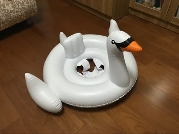 White Swan Baby Float cu Pompa de Copii Gonflabile Jucării Nou-Născuți Inel de Înot Scaun de Partid Piscină Plajă Jucarie Plimbare pe Swan