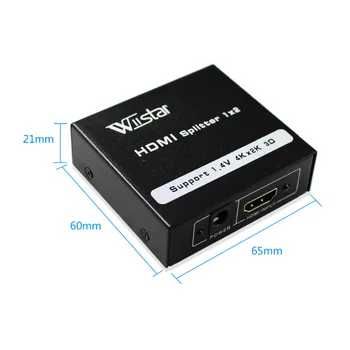 Wiistar Full HD1080p HDMI Splitter 1X2 HDMI 1 Intrare-2 Ieșire cu sursa de Alimentare Pentru Audio HDTV 1080P Vedio DVD
