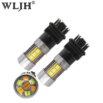 WLJH 2x 20W 3157 Semnalizare Față 3156 3057 LED-uri Auto LED Switchback Drl Lumini de Parcare lampa Bec Alb+Chihlimbar de Culoare Dublă