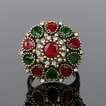 WLP 2018 New Sosire Superba Boemia de Epocă Roșu și verde rășină pandantiv rotund colier cercei set bijuterii Cadouri de Femei din partid