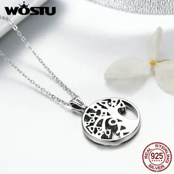WOSTU New Sosire Real Argint 925 Bazându-se în TreeNecklaces & Pandantive Pentru Femei de Lux Bijuterii Fine Cadou BKN094