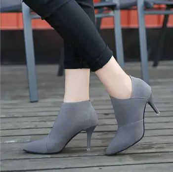 XDA Fierbinte de Vânzare a Subliniat Toe Tocuri inalte Femei Cizme de Bază Pantofi de Toamnă Și de Iarnă Casual Montate Femeie Singură Pantofi de Moda F08