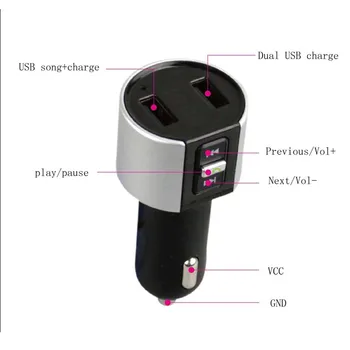 YASOKRO Wireless Bluetooth Handsfree Car Kit Transmitator FM Modulator Radio Auto Adaptor de Mașină MP3 Player 3.4 Un Dual USB Masina Încărcător