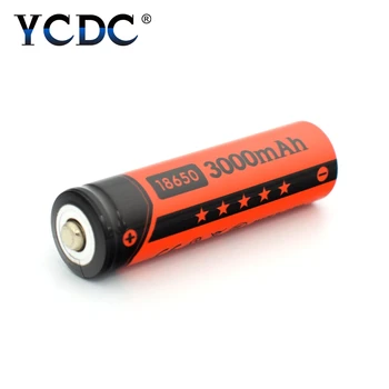 YCDC 2 buc Li-ion 18650 Acumulatori 3.7 V 3000mAh Baterie cu Litiu 3.7 v Power Bank cu Lanterna Baterie + Baterie Cutie