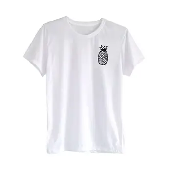 YEMUSEED H920 2016 Nou de Vară Casual pentru Femei T-Shirt Alb cu Maneci Scurte Tricouri Ananas Tipărite Mai buni Prieteni Tricouri