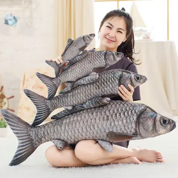 Yesfeier 30-100cm Simulare Crap Pește Jucărie de Pluș Moale Formă de Pește Perna Cadou Creativ pentru Copiii Acasă Shope Decor