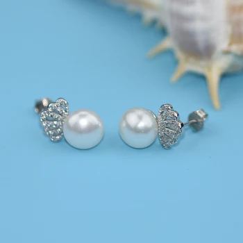 YIKALAISI 2017 noua moda Pearl Cercei Pentru Femeile de apă Dulce Pearl bijuterii de Argint 925 de Bijuterii cercei de Nunta coroana