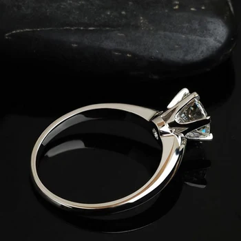 YINHED Brand Argint 925 1ct CZ Diamant Inele de Nunta pentru Femei Moda Bijuterii Inel de Logodna Dimensiune 5 6 7 8 9 ZR42