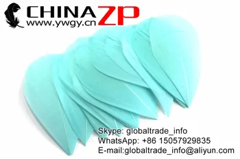 Yiwu ZP Crafts Co., Ltd Ieftine en-Gros 100buc/Dimensiune lot 3-7cm Frumos Vopsite în Albastru Pal Împodobite Naturale Pene de Gâscă