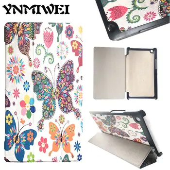 YNMIWEI Tab3 8 inch TaB3 850M 850F Tableta Caz Pentru Lenovo Tab 2 A8-50F A8-50LC Coperta de Piele Colorate de imprimare Magnet +protector