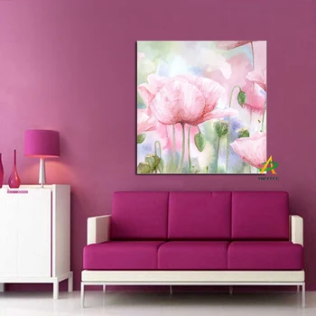 YWDECOR dimensiuni Mari, de culoare Roz și Alb Flori de Mac Imprimare Moderne Canvas Tablou Poster de Arta de Perete Tablou Living Canapea Decor Acasă