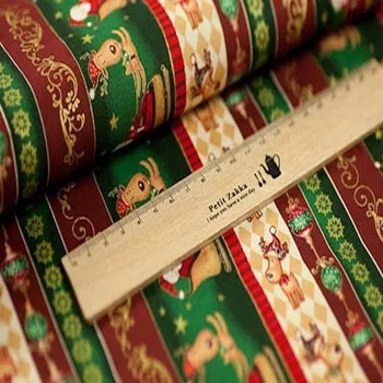 YY DIY! 50cm*130cm Bumbac Rosu Clasic de Crăciun Verde X ' mas Moș Crăciun, Reni, Pom de Moda Tesatura de Bumbac, manual DIY