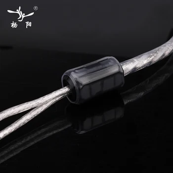 YYAUDIO Liton argint placat cu dublu filtru inel febra semnal audio cablu RCA mufă Cablu Audio transport gratuit 0,5 m 1m 1,5 m 2m 3m