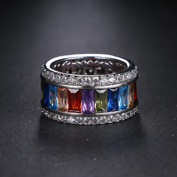 Z 2017 Lux deget inel doamnelor pline de culoare zirconiu de calitate de top de logodna logodna inel de nunta CZ bijuterii de cristal cadou surpriza
