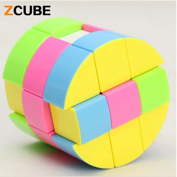ZCUBE 3x3 Colorate Cilindrice Stickerless Cub Magic Buna Viteza de Puzzle Jucarii Educative Speciale, Copii Cadou -45