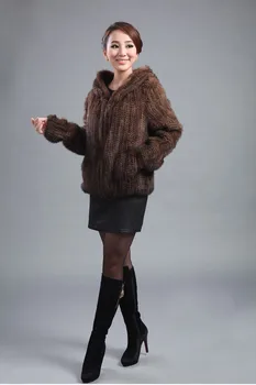 ZDFURS * nou tricotate reale haină de blană de nurcă de femei de moda de top sacou se potrivesc nurca îmbrăcăminte exterioară pulovere personalizat plus dimensiune 5xl