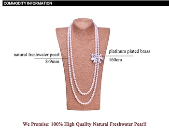 ZHBORUINI Moda Lung Colier de Perle de Mare Guality Naturale de apă Dulce Pearl argint 925 Bijuterii Colier de Femei Bowknot
