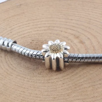 ZMZY Vintage Argint 925 Farmecul Margele de Floarea-soarelui se Potrivește Pandora Brățară DIY Face Bijuterii Femei