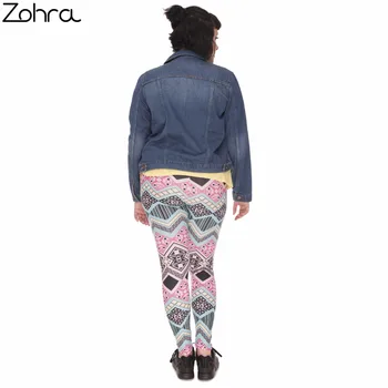 Zohra De Mari Dimensiuni Femei Jambiere Aztec Imprimare Talie Mare Leggins Plus Dimensiune Pantaloni Stretch Pantaloni Pentru Femei Grăsuț